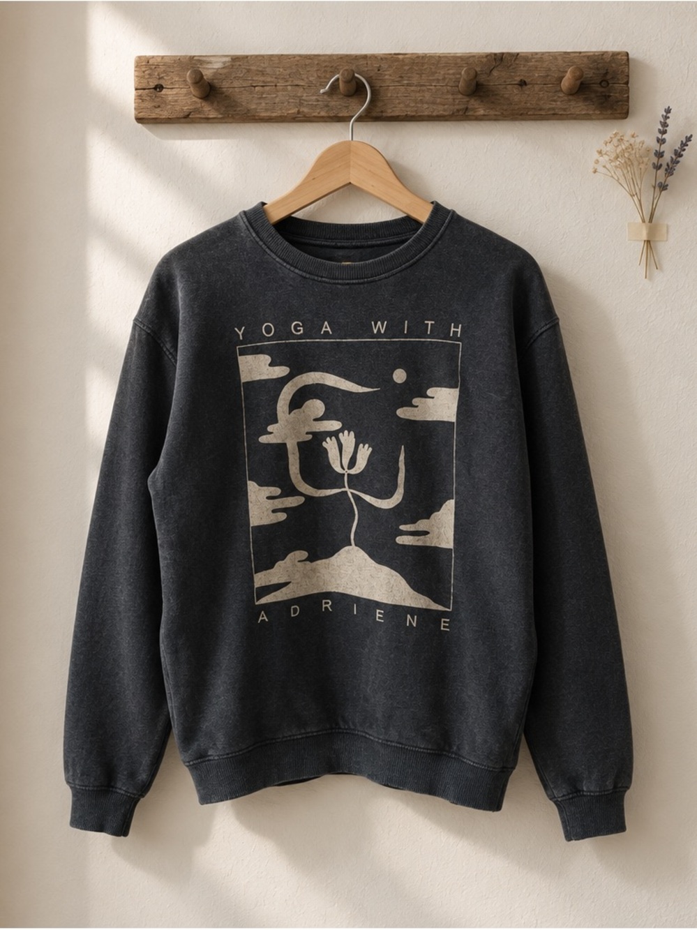 Graphic Crewneck SweaterYoga From Adrienne web Yoga coach organic Cotton